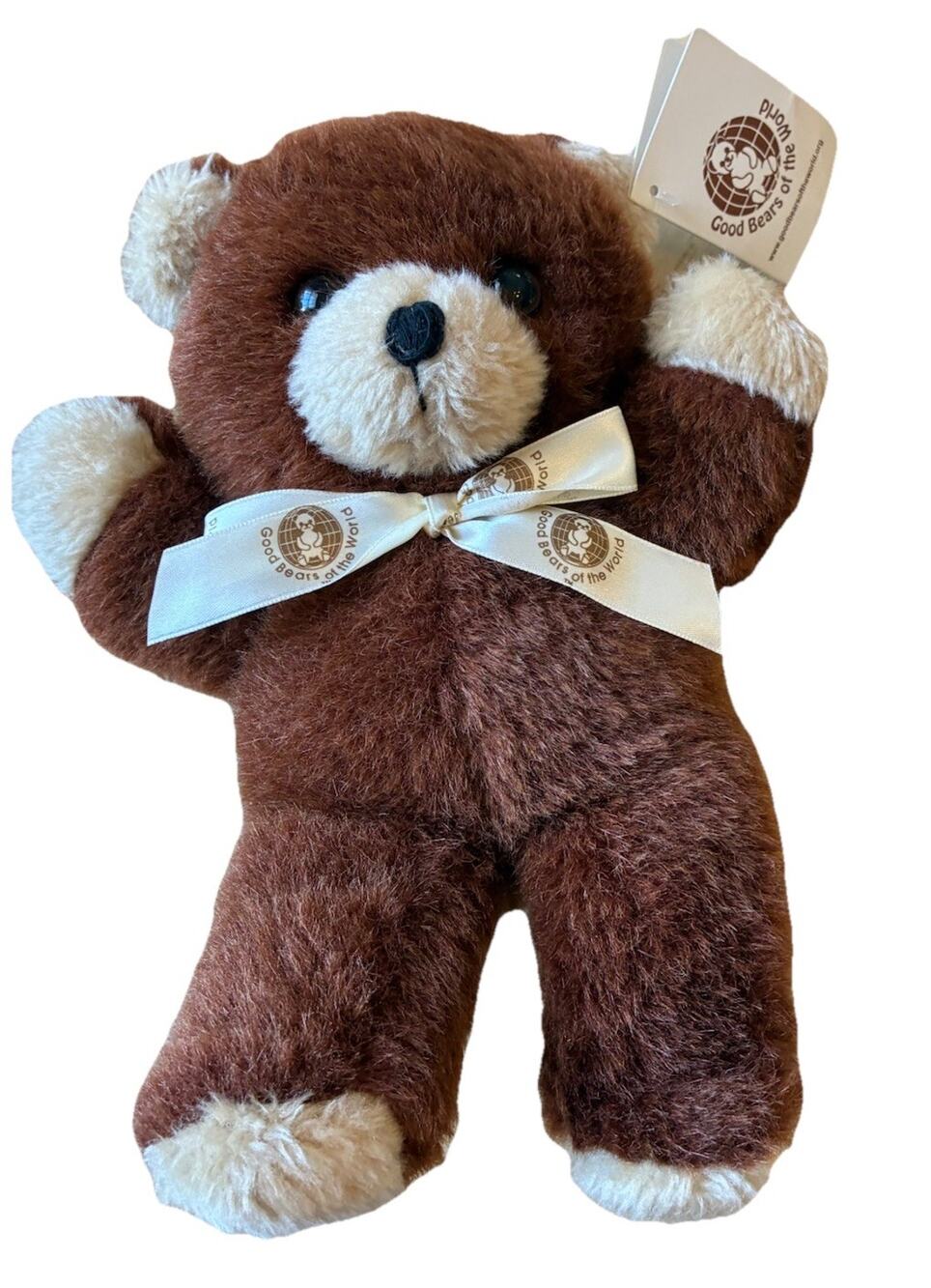 Vtg 1984 Teddy Bear Plush Stuffed Brown 10" Muffin Enterprise Retro Cute Fuzzy